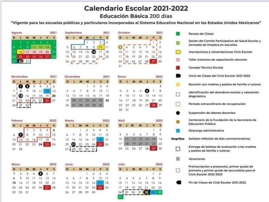 La SEP publica el calendario oficial del ciclo escolar 2021-2022